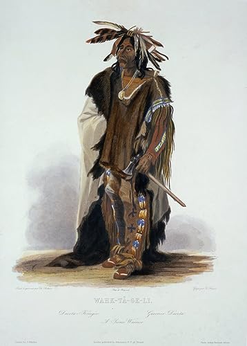 Toile Nordique Wahktageli a Sioux de Karl Bodmer - Décoration 60x90cm