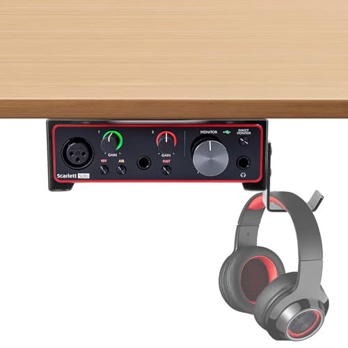 Metal Under Desk Mount and Wall Mount for Focusrite Scarlett Solo 3rd/4th Gen with Adjustable...