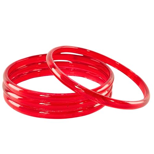 Image of STYOLLO Viral Jelly Plain Transparent Glass Kada Set For Women & Girls | Kanch Kada For Girls | Daily Ethnic Traditional Jewelry | Glossy Classic Fashion Kangan For Wedding, Festive & Parties - Set Of 4