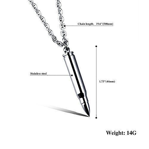 Minimalist Mens Bullet Choker Pendant Necklace for Men Women Boy Urn Cremation Prayer Stainless Steel Fashion Simple Bar Ash Memorial Bullet Chain Nice Gifts Jewelry2
