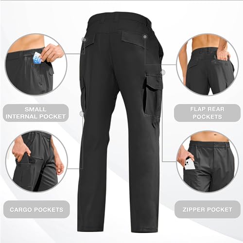 Men's Cargo Pants Casual Button Down Straight Leg Trouser Soft Comfy Fashion Slim Fit Lounge Quick Dry Hiking Outfits4