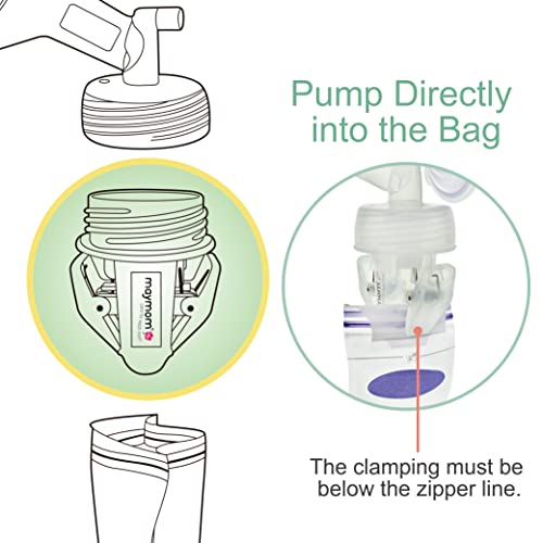 Image of Maymom Breastmilk Storage Bag Adapters Compatible with Spectra S1, S2 Pumps ; 2 Duckbill Valves Included; Clear BPA Free Material; Boiling Water OK; Do Not Use Microwave or Steamer Bag to Sanitize