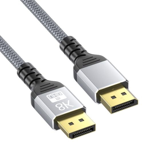 ljhnba Advanced 8K DP1.4 Cable DisplayPort Cable Delivers 60Hz Refreshes Rate and Rich Color Depth with 3D