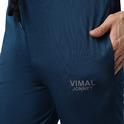 Image of MACK JONNEY Dryfit Lycra Solid Multicolor Tracksuit Co-ord Set for Men (Pack of 2)-DRY T FS BLU BLK D10 BLU BLK 04-M