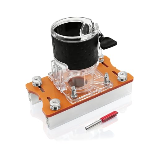 Generic Wood Router Base, 2 in 1 Invisible Fastener Slotting Bracket, Aluminum Alloy Router Slotting Bracket for 65mm Machine, Carbinet Closet Furniture