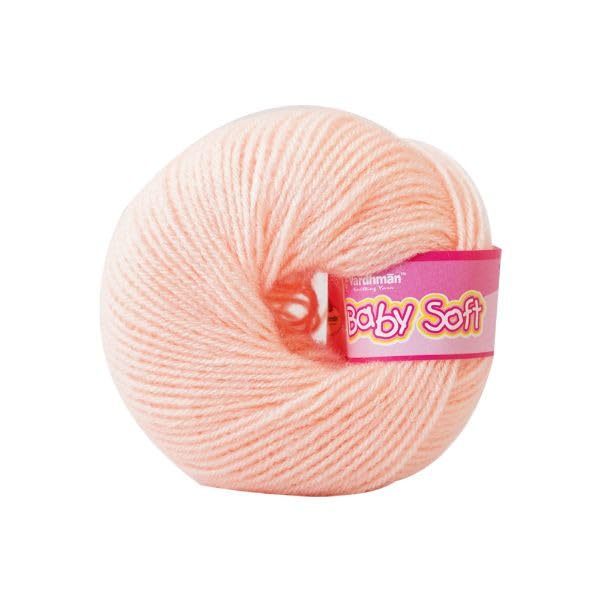 Image of Vardhman BabySoft Knitting Yarn | 100% Acrylic Wool | 4 Ply | Thin Knitting & Crocheting Hook Thread & Lightweight | Special Baby Wool | 150 Grams (6 Balls of 25g) | Machine Washable | Ideal for Blankets, Hats, Booties Ultra-Soft for Baby Sweaters, Blankets, Caps, Socks, Soft toys, Art & craft (Tropical Peach 12 + Black 21)
