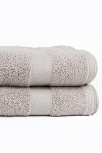 Taka Fabrics 2 Pieces Wave Collection Ultra Soft and Highly Absorbent 100% Turkish Cotton Towels Bath, Hand