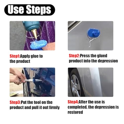 Image of JOYCOURT 19PCS Car Dent Repair Puller, Paintless Dent Repair Tool with T-Shaped Puller, Universal Portable Auto Body Repair Puller Kit for Car, Glass, Screen and Tiles