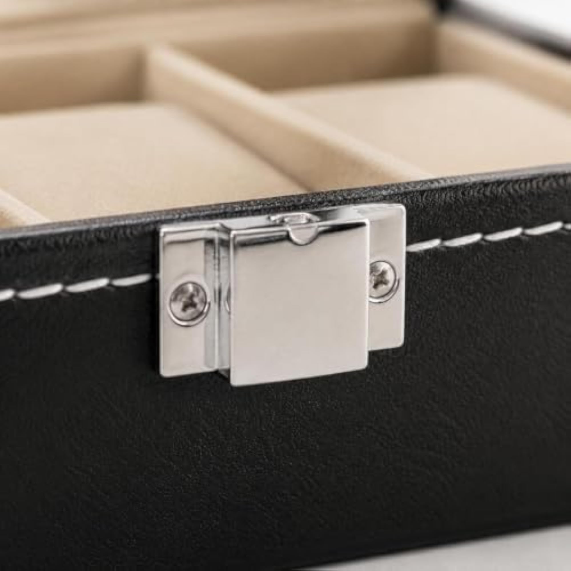 Padded Watch Display Box, Leather-Like Organizer with 12 Slots