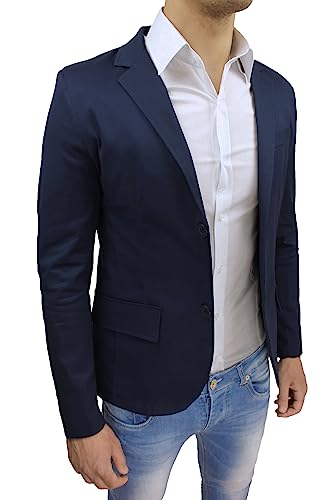 Giacca Uomo Slim Fit in Cotone Blazer Formale...