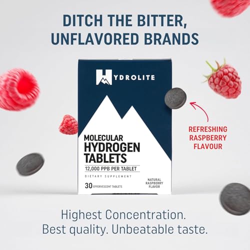 HydroLite Molecular Hydrogen Tablets for Drinking Water with Magnesium | Highest Concentration H2 12,000 PPB | Energy Booster, Enhance Performance & Recovery | Made in USA, 30 Tablets (Raspberry) - Image 7