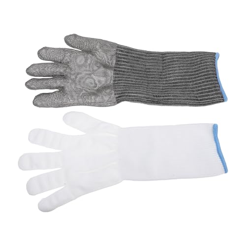 KONTONTY Schnittfeste Lange Handschuhe aus Edelstahl Draht für...