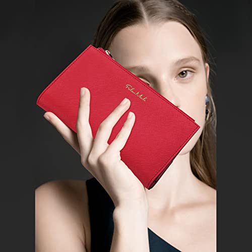 Image of FALAN MULE Wallets for Women Trifold Wristlet Wallets Large Capacity RFID Blocking Ladies Purse Credit Card Holder