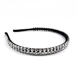  rougecaramel – Accesorios Cabello – Invernadero cabeza de cristal de Swarovski 2 hileras, 1 cm – cristal blanco