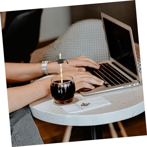 12 pitillos de papel negro flexibles para graduación miniatura 2