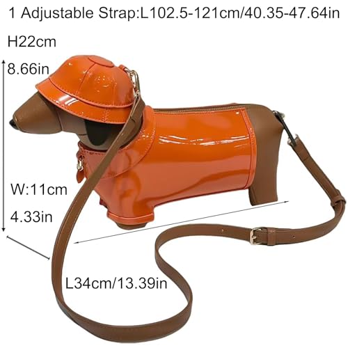 Image of Women PU Leather Unique Novelty Dog Shaped Crossbody Shoulder Bag Handbag Purse