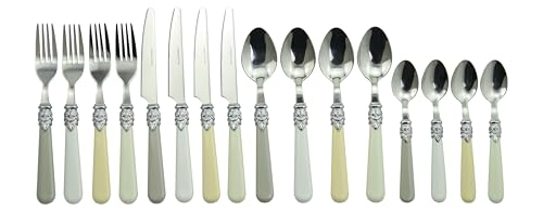 Image of Gypsy Color Baroque Bone Mix & Match Stainless Steel Flatware Collection, Set of 16
