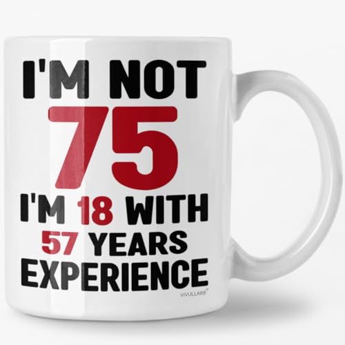 75th Birthday Coffee Mug - 75th Birthday Gifts for Men and Women - Vintage 1951, Best...