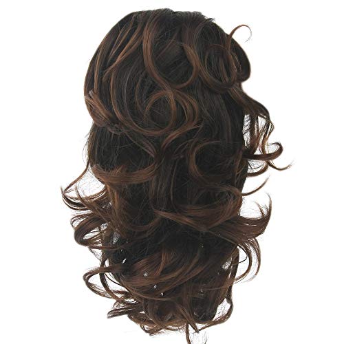 Flonding 12" Women's Ponytail Short Curly Claw Clip in Pony Tail Hair Piece Wavy Extension Wig Hairpiece Jaw Clip Hair Extensions (1T33)