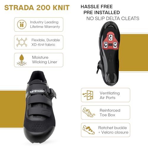 Image of Tommaso Strada Mens SPD Shoes-Ready-to-Ride Mens Cycling Shoes with Pre-Installed SPD Cleats-Explore Vareity Cycling Shoes & Bike Accessories.