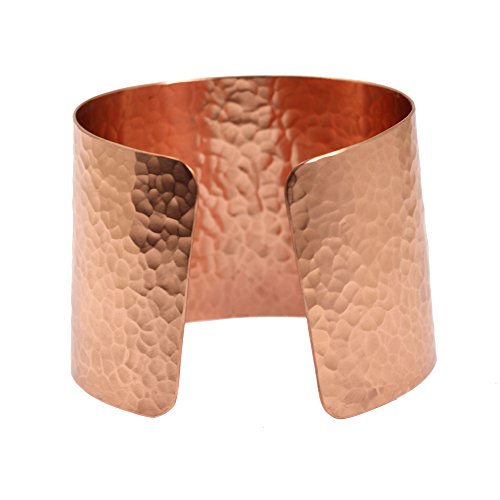 John S. Brana Wide Hammered Copper Cuff Bracelet Handmade Jewelry - 100% Uncoated Solid Copper2