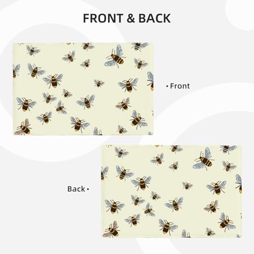 Set de table aspect lin Honey Bees lavable et doublé pour repas 45x30cm - 4