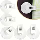 6 Packs Shower Curtain Clips with Suction Cup to Keep Liner Closed to Wall and Prevent Water Splashing Out, Self Adhesive Windproof Splash Holder, Easy to Use, Just Press Clip onto Wall
