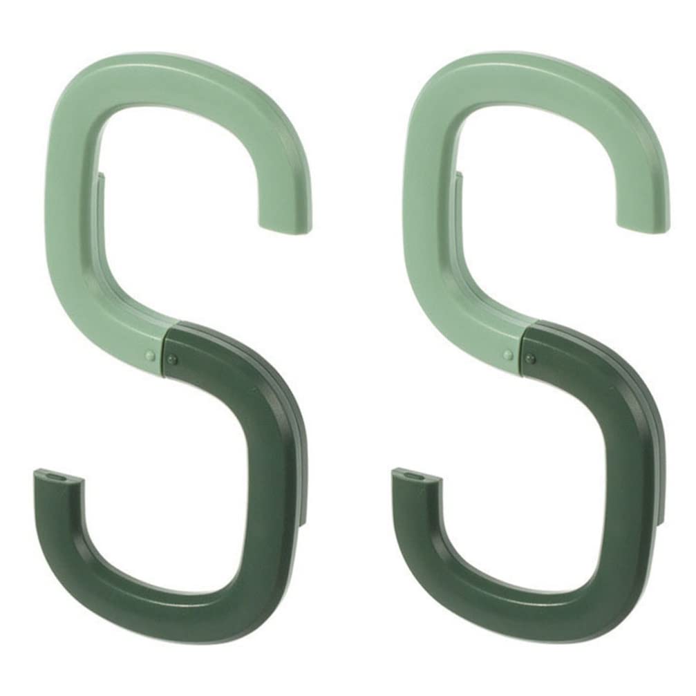 Veemoon 2Pcs S Shape Hook Hanger Multifunction Hanging Hooks Hanger for Closet Cabinet Handbag Belt Purse Towels Jeans Hats Kitchenware Bathroom Utensils Plants Towels Gardening Green