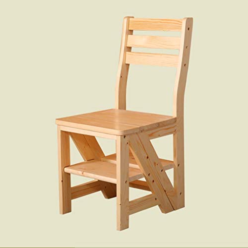 Taburete de escalera LUNEZY de madera con escaleras multiusos para el hogar 2