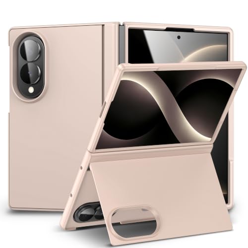 Étui pour Galaxy Z Fold 8 rigide PC mat couleur or avec support intégré