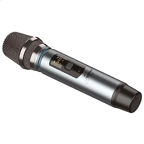 Micrófono inalámbrico UHF sin interferencias con batería recargable de metal 2