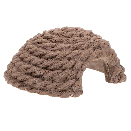 HOLIDYOYO Small Resin Reptile Hideout Cave for Lizards Tortoises and Snakes Vivid Natural Design for Basking and Playing Durable Non Deforming Material Terrarium Decoration