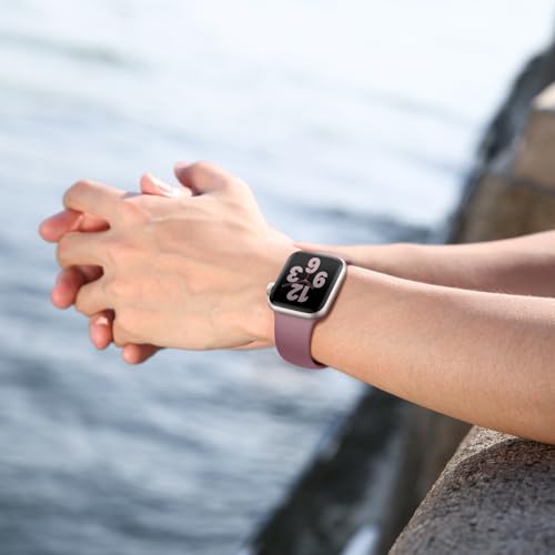 Silicone Band Compatible with Apple Watch Bands for Women 40mm 44mm 45mm 46mm 38mm 41mm 42mm 49mm Ultra Men, Sport Strap for iWatch Bands Series 10 9 8 7 6 5 4 3 SE