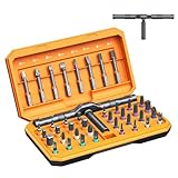 ORIA Ratchet Screwdriver Set, 42 in 1 Magnetic Screwdriver Kit with T Handle, Repair Tool Kit with 40 PCS Precision Bits, Portable Storage Case for Home Appliances, DIY