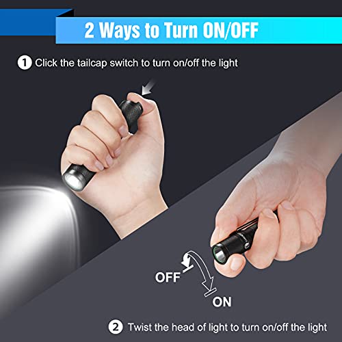 Lumintop Pocket Flashlight Aa Flashlight Mini Flashlight Tool Aa2.0 650 Lumens Edc Flashlight 5 Modes Led Flashlight With Mode Memory Portable Ipx-8 Waterproof Light (No Tail Light) #TOP1