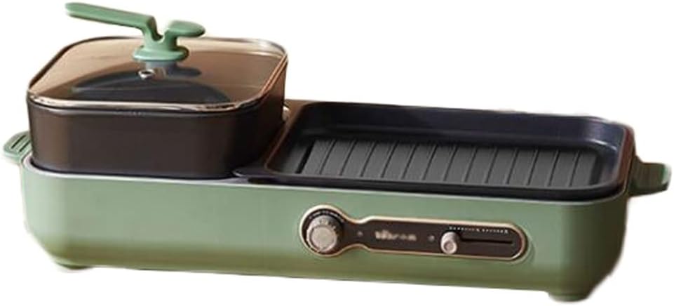 Olla Eléctrica YYDS Hot Pot con Parrilla, 3.4L, 1600W, Verde