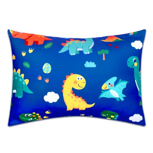Image of Cloele Kids Toddler Pillowcase,Colorful Dinosaur,13x18in | Fits Pillows Sized 12x16 or 13x18in,Envelope Travel Pillowcase, 1 Pack, Soft Children's Bedding,For Boys and Girls