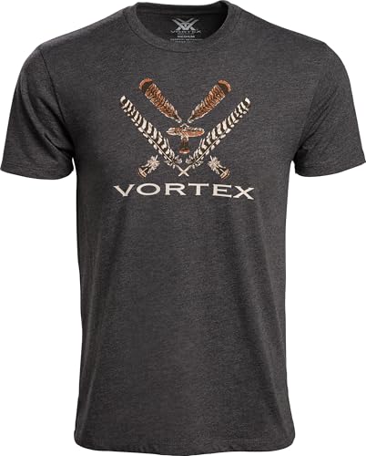 Vortex Optics Mens Turkey Core Logo Short Sleeve T-Shirts (US Alpha X-Large Regular Regular Charcoal Heather)