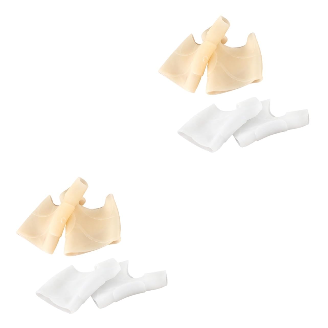 Beavorty 4 Pairs Set Small Separator Bunion Hallux Straightener White/skin Breathable Foot Care Orthotic