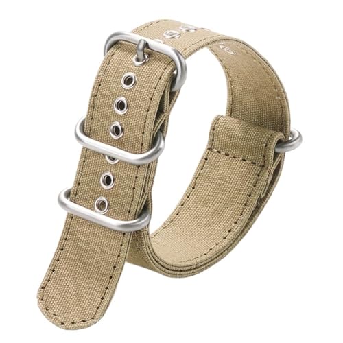 Bracelet de montre en toile kaki 22mm idéal pour le sport et le quotidien