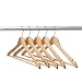 Ezihom Gugertree Solid Wooden Suit Hangers, Coat Hangers, Wood Clothes Hanger, Natural Finished, 10 Pack