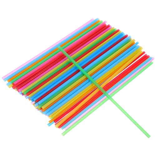 Pitillos de plástico KICHOUSE desechables 26 cm multicolor 600 pcs miniatura 1