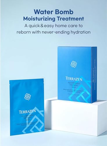 Terrazen AQUA Korean Face Sheet Mask with Hyaluronic Acid - Natural Beauty For All Skin Types - Anti-Aging & Wrinkle Hydrating Sheets & Moisturizing for Sensitive Skin (ULTA HYDRATING)
