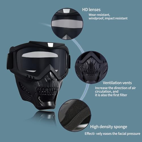 Image of Motorcycle Face Mask Full Face,Dirt Bike Goggles Motocross, ATV, Offroad, Riding Racing Goggles for Men Women