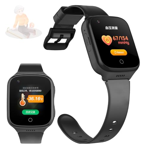 Reloj inteligente de salud para personas mayores con detección de caídas, pantalla de 1.4 pulgadas, alerta SOS, posicionamiento preciso, cámara, videollamada, monitoreo de salud, recordatorio