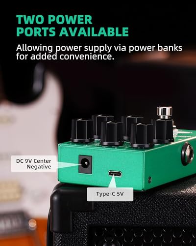 Image of LEKATO Boost Distortion Overdrive Digital Guitar Effect Pedal with 9 Tones, 3-band EQ, True Bypass, Combo Clean Pedal for Electric Guitar