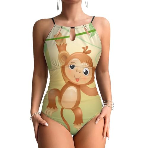 Maillots de bain une pièce femme marron à effet ventre plat pour la plage