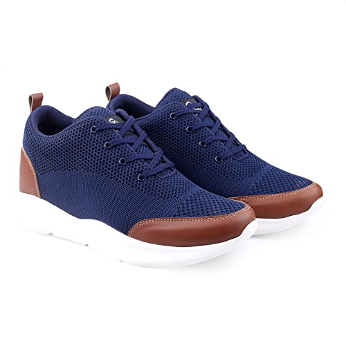 Image of Mens Global Rich's Men's 3 Inch Hidden Height Increasing Black,Blue,Brown,Grey Casual Sports Laceup Shoes with Eva Sole Casual Shoes
