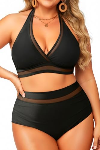 Tempt Me Women Plus Size Bikini High Waisted Swimsuits...
