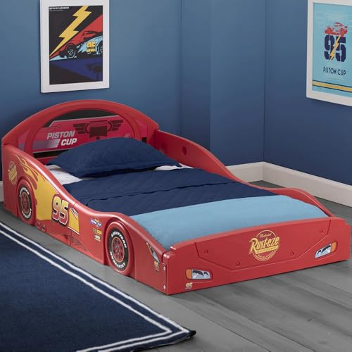Image of Delta Children Toddler Bed Cars Lightning McQueen Plastic with Guardrails